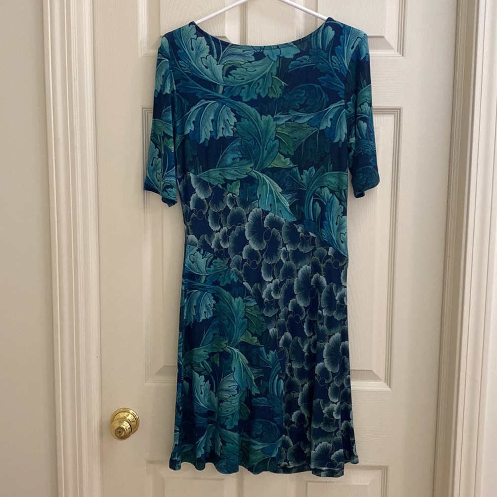 Soft Surroundings Short Sleeve Leafy Dress Petite Small View 2